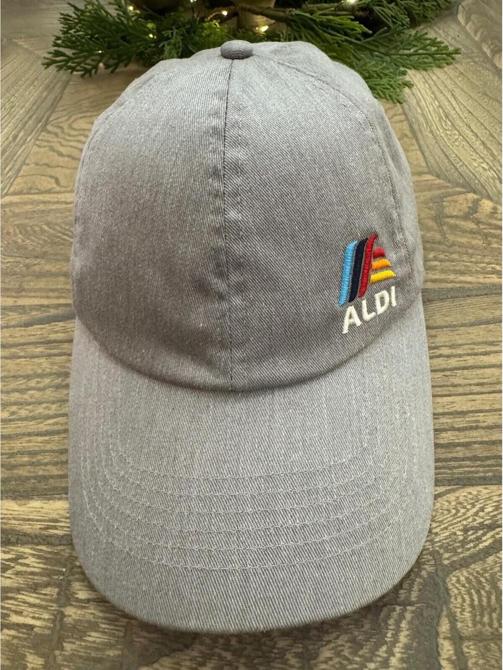 ALDI Hat ALDI GEAR Baseball Cap Unisex Adjustable Gray Embroidered Logo